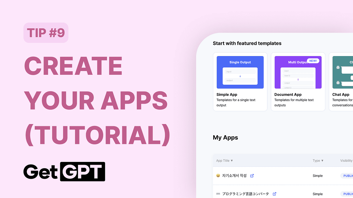 [GetGPT Tips] #9. Create Your Own AI Apps